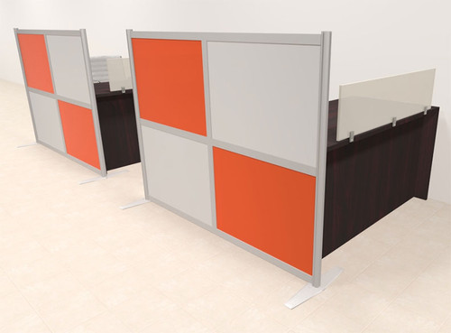 Two Person Workstation w/Acrylic Aluminum Privacy Panel, #OT-SUL-HPO115