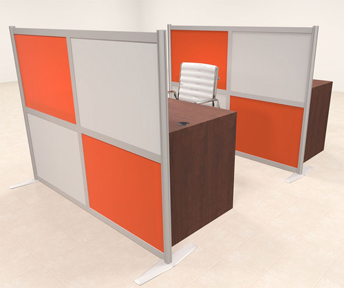 Two Person Workstation w/Acrylic Aluminum Privacy Panel, #OT-SUL-HPO138