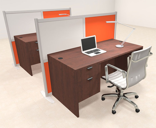 Two Person Workstation w/Acrylic Aluminum Privacy Panel, #OT-SUL-HPO138