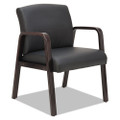 Alera Reception Lounge Series Guest Chair, Espresso/black Leather, #AL-1218