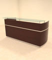 2pc Modern Contemporary Glass Counter Reception Desk Set, #RO-NAP-R3