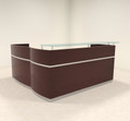 3pc Modern Glass L Shape Counter Reception Desk Set, #RO-NAP-R6