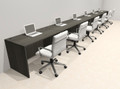 Six Person Modern No Panel Office Workstation Desk Set, #OT-SUS-SPN25