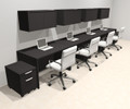 Four Person Modern No Panel Office Workstation Desk Set, #OT-SUS-SPN59