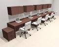 Five Person Modern No Panel Office Workstation Desk Set, #OT-SUS-SPN62
