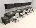 Five Person Modern No Panel Office Workstation Desk Set, #OT-SUS-SPN65