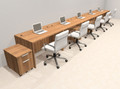 Five Person Modern No Panel Office Workstation Desk Set, #OT-SUS-SPN81