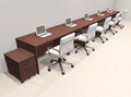 Five Person Modern No Panel Office Workstation Desk Set, #OT-SUS-SPN82