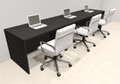 Three Person Modern No Panel Office Workstation Desk Set, #OT-SUS-SPN9