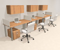 3 Person Modern  Metal Leg Office Workstation Desk Set, #OT-SUL-SPM81