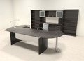 8pc Modern Contemporary L Shaped Executive Office Desk Set, #MT-MED-O27