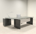 2pc Modern Contemporary L Shaped Executive Office Desk Set, #MT-MED-O4