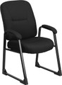 Big & Tall 400 lb. Capacity Black Fabric Executive Side Chair with Sled Base , #FF-0307-14