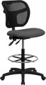 Mid-Back Mesh Drafting Stool with Gray Fabric Seat , #FF-0530-14