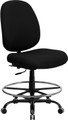 Big & Tall 400 lb. Capacity Big and Tall Black Fabric Drafting Stool with Extra WIDE Seat , #FF-0313-14