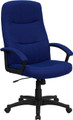 High Back Navy Blue Fabric Executive Swivel Office Chair , #FF-0284-14