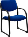 Navy Fabric Executive Side Chair with Sled Base , #FF-0467-14