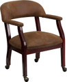 Bomber Jacket Brown Luxurious Conference Chair with Casters , #FF-0476-14