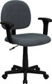 Mid-Back Ergonomic Gray Fabric Task Chair with Adjustable Arms , #FF-0352-14