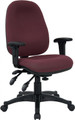 Mid-Back Multi-Functional Burgundy Fabric Swivel Computer Chair , #FF-0359-14