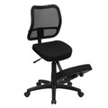 Mobile Ergonomic Kneeling Task Chair with Black Curved Mesh Back and Fabric Seat , #FF-0437-14