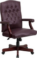 Martha Washington Burgundy Leather Executive Swivel Chair , #FF-0223-14