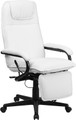 High Back White Leather Executive Reclining Office Chair , #FF-0229-14