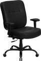 Big & Tall 400 lb. Capacity Big and Tall Black Leather Office Chair with Arms and Extra WIDE Seat , #FF-0297-14