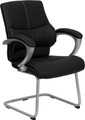 Black Leather Executive Side Chair , #FF-0449-14