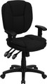 Mid-Back Black Fabric Multi-Functional Ergonomic Task Chair with Arms , #FF-0335-14