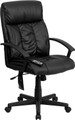 High Back Massaging Black Leather Executive Office Chair , #FF-0232-14