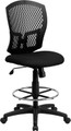 Mid-Back Designer Back Drafting Stool with Padded Fabric Seat , #FF-0503-14