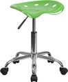 Vibrant Spicy Lime Tractor Seat and Chrome Stool , #FF-0493-14