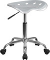 Vibrant Silver Tractor Seat and Chrome Stool , #FF-0499-14