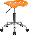 Vibrant Orange Tractor Seat and Chrome Stool , #FF-0501-14