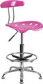 Vibrant Candy Heart and Chrome Drafting Stool with Tractor Seat , #FF-0565-14