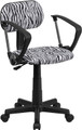 Black and White Zebra Print Computer Chair with Arms , #FF-0382-14