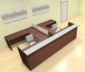 8pc 12' Feet U Shaped Glass Counter Divider Reception Desk Set, #CH-AMB-R16