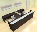 8pc 12' Feet U Shaped Glass Counter Divider Reception Desk Set, #CH-AMB-R17