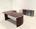 3pc Modern Contemporary L Shape Executive Office Desk Set, #RO-NAP-L6