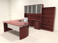 6pc Modern Contemporary U Shape Executive Office Desk Set, #RO-NAP-U14