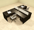 Two Person L Shaped Divider Office Workstation Desk Set, #OT-SUL-SP56