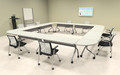 8pcs Square Shape Training / Conference Table Set, #MT-SYN-LT13