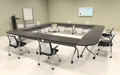 8pcs Square Shape Training / Conference Table Set, #MT-SYN-LT17