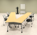 5pcs V Shape Training / Conference Table Set, #MT-SYN-LT21