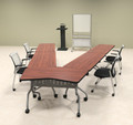 5pcs V Shape Training / Conference Table Set, #MT-SYN-LT22