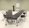 5pcs V Shape Training / Conference Table Set, #MT-SYN-LT23