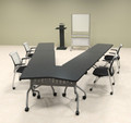 5pcs V Shape Training / Conference Table Set, #MT-SYN-LT24