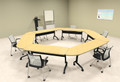 6pcs Hexagon Shape Training / Conference Table Set, #MT-SYN-LT39