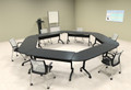 6pcs Hexagon Shape Training / Conference Table Set, #MT-SYN-LT42